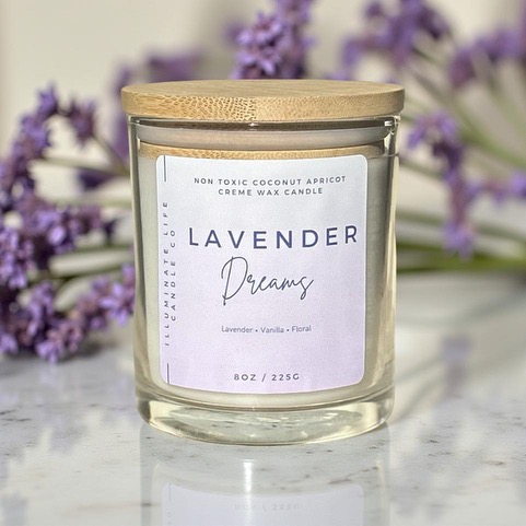 Lavender Dreams candle, full jar