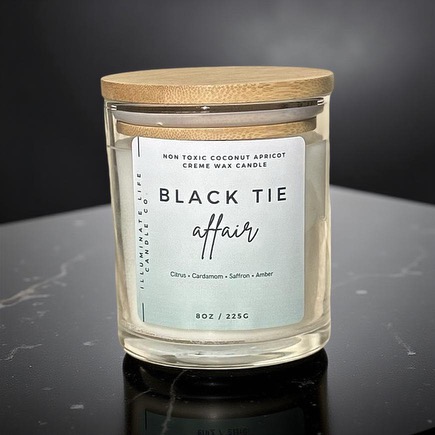 Black Tie Affair candle, full jar