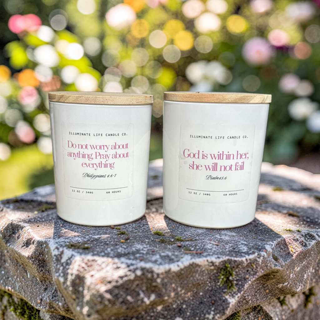 Gift-wrapped scriptural candle