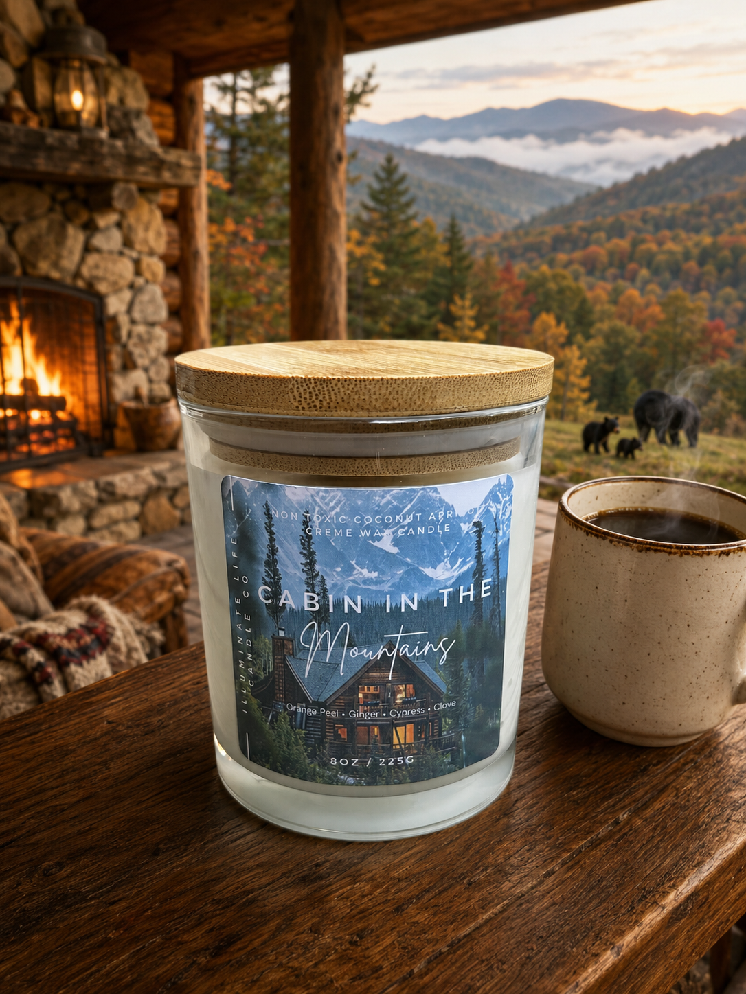 Cabin in the Mountains candle